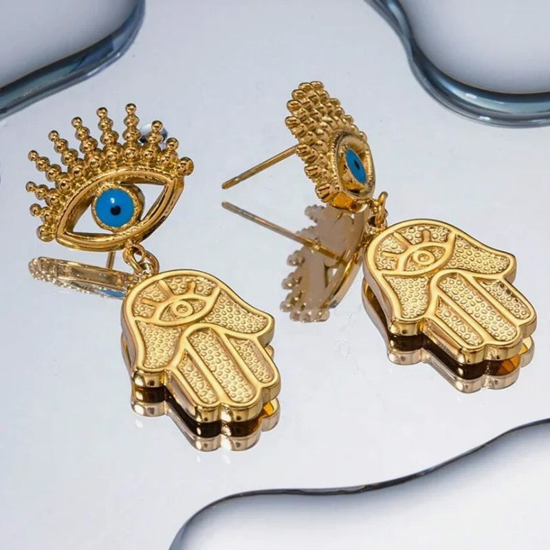 Hamsa Eye Earrings