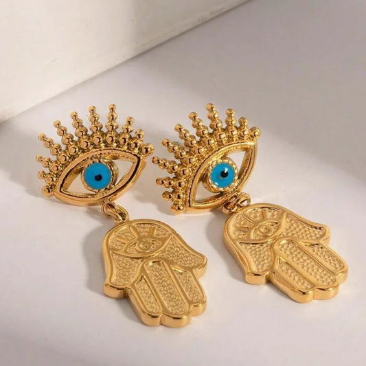 Hamsa Eye Earrings