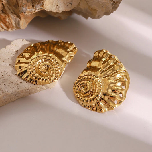 Oversized Hammered Shell Studs