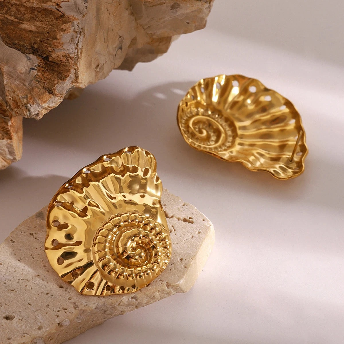 Oversized Hammered Shell Studs