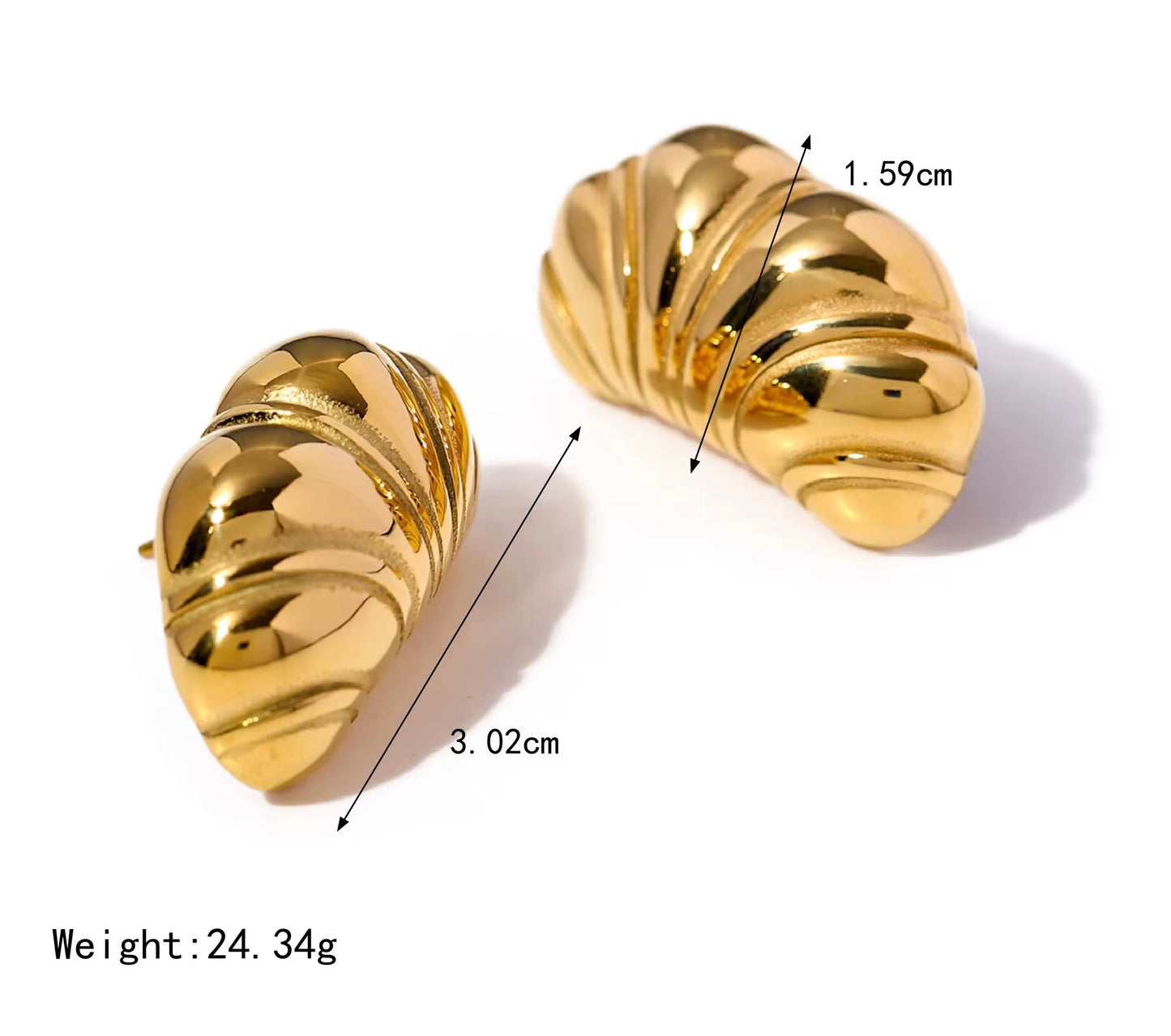 Chunky Croissant Studs