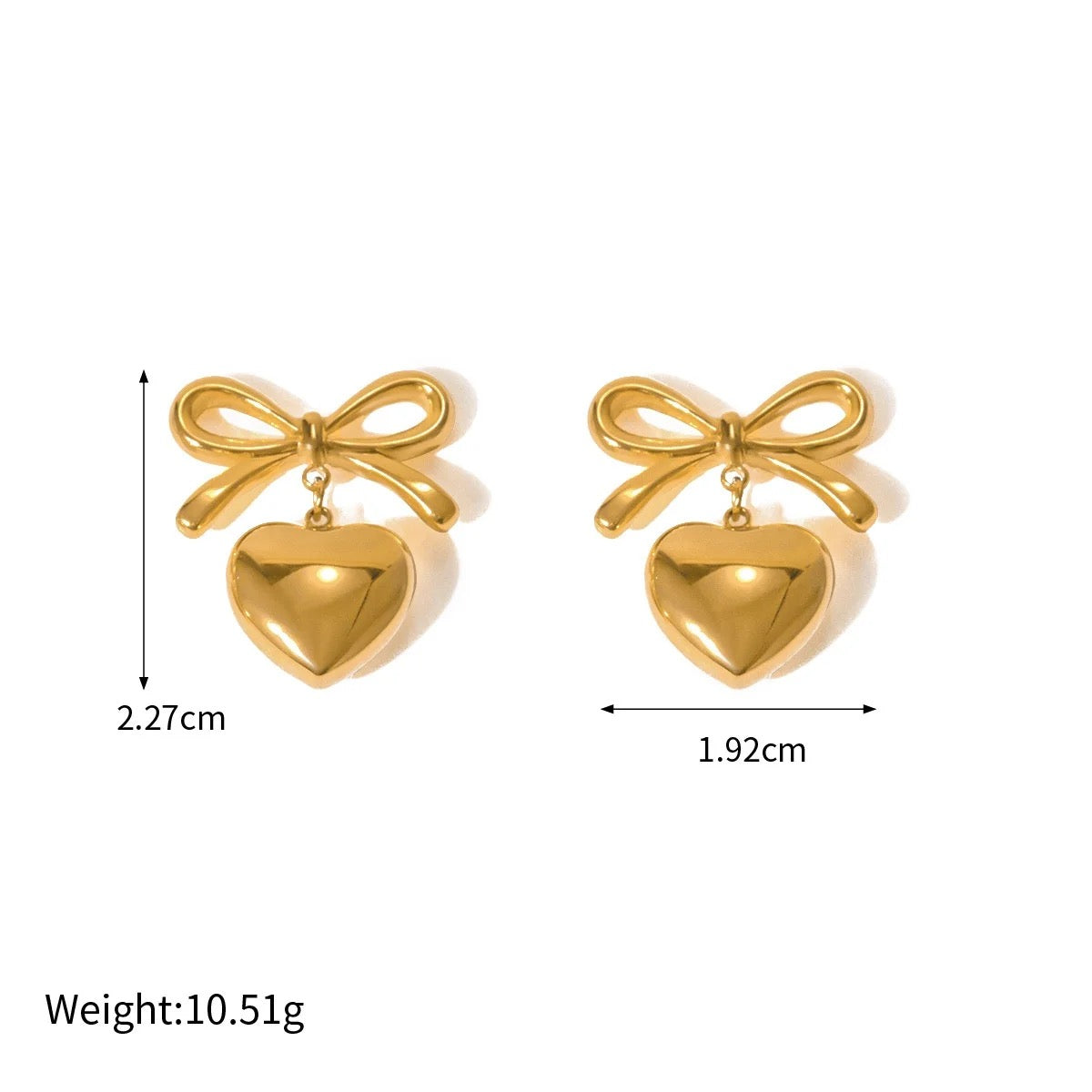 Bow Heart Earrings