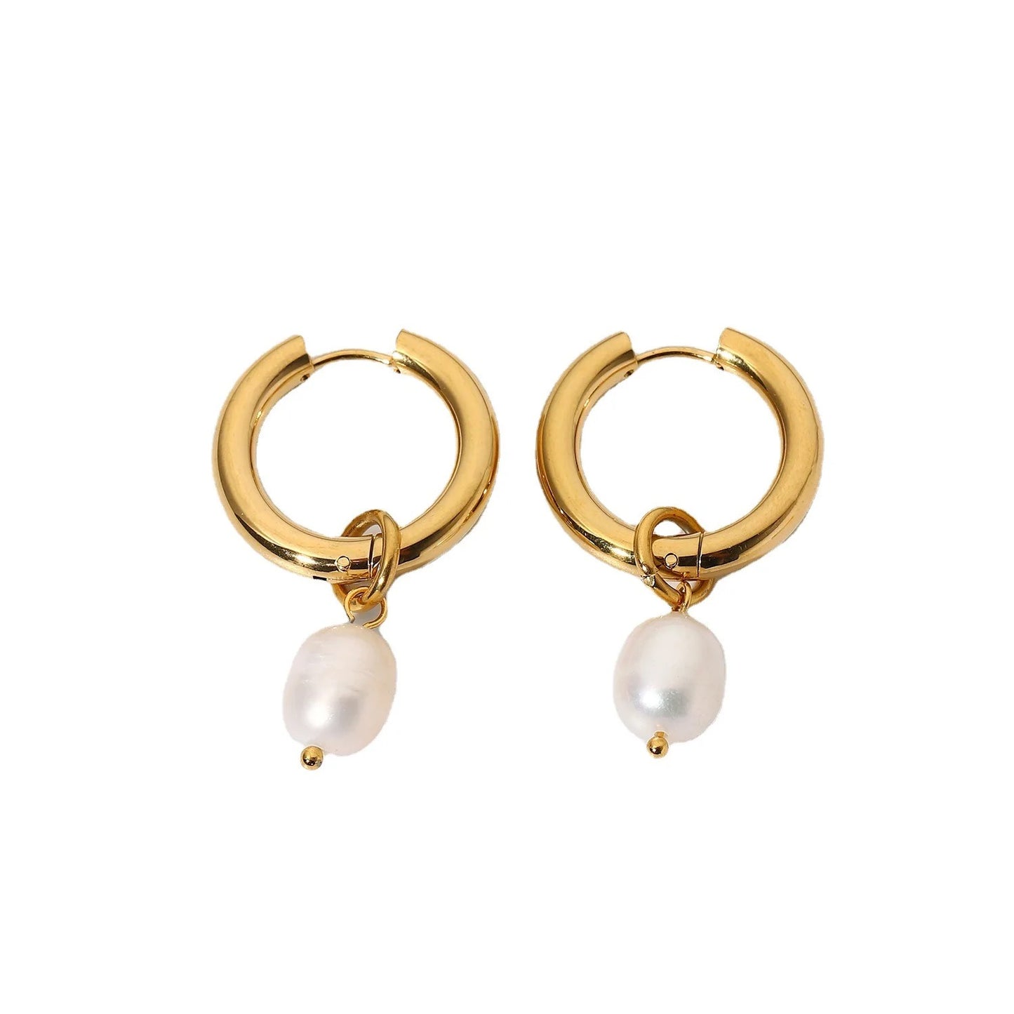 Pearl Drop Hoops