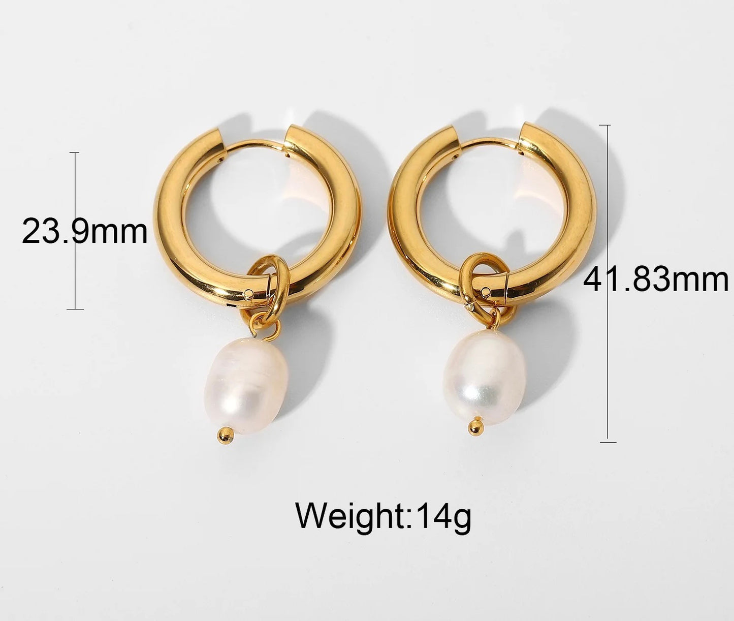 Pearl Drop Hoops