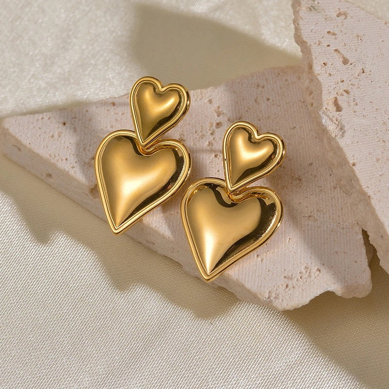 Double Heart Earrings