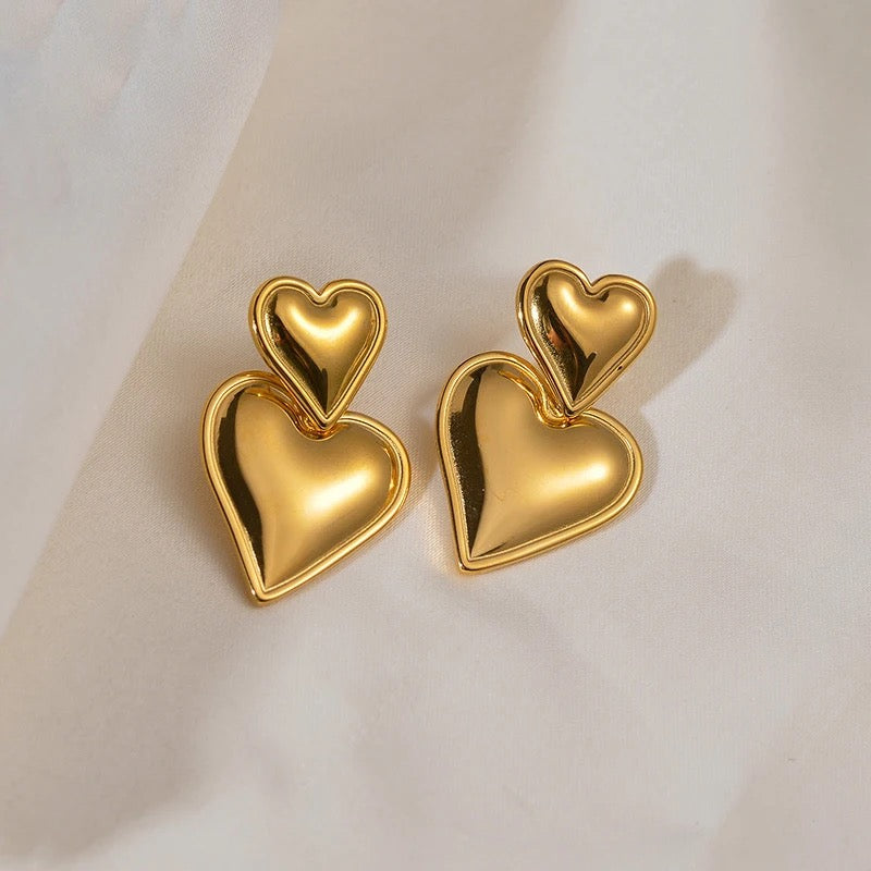 Double Heart Earrings