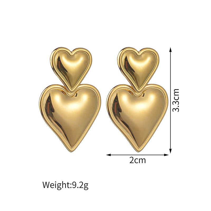 Double Heart Earrings