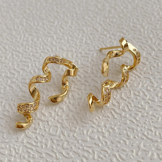 Twisted Zirconia Earrings