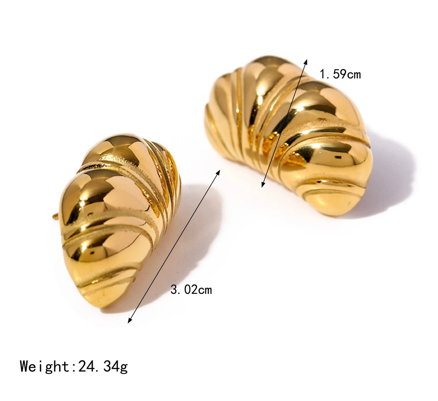 Chunky Croissant Studs